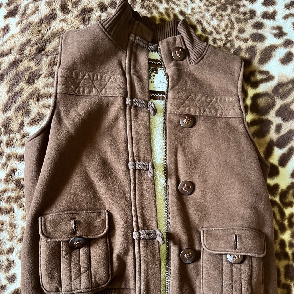 Old Navy Brown Kids Vest with Button Accents